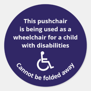 Custom Cannot Be Folded Away Stroller Wheelchair Classic Round Sticker