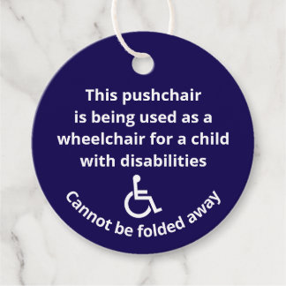 Custom Cannot Be Folded Away Stroller Wheelchair Favor Tags