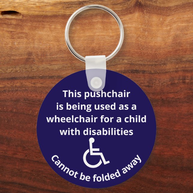 Custom Cannot Be Folded Away Stroller Wheelchair Keychain (Front)