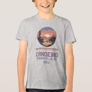 Custom Canoeing Lover Canoe Location Date Name Tri-Blend Shirt