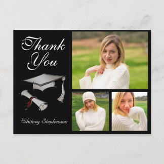 Custom Cap Graduation Thank You Card 3 Photos