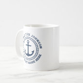 Custom captain and boat name anchor and rope coffee mug (Front Left)