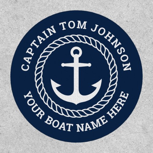 Custom captain and boat name anchor and rope patch