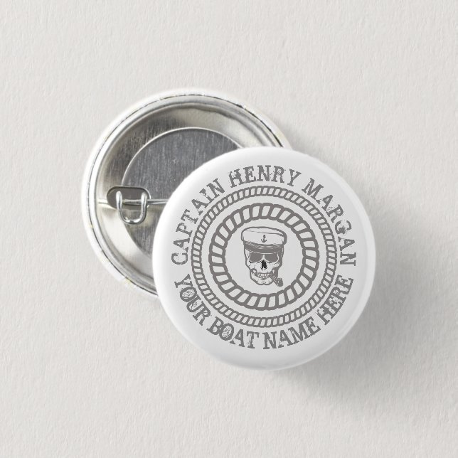 Custom captain and boat name anchor button (Front & Back)