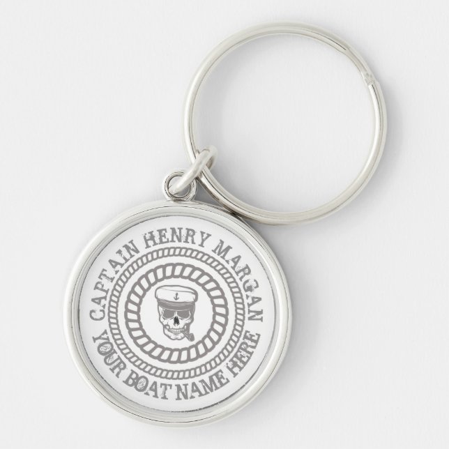 Custom captain and boat name anchor keychain (Front)