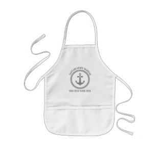 Custom captain and boat name anchor kids' apron