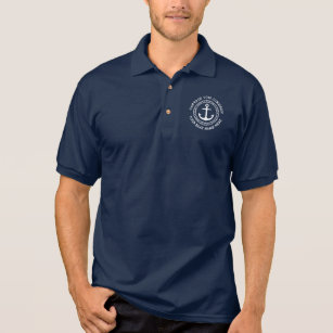 100% coton Anchor Imprimé Gris Polo Shirt 