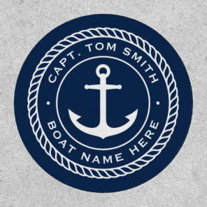 Custom captain and boat name anchor rope border patch