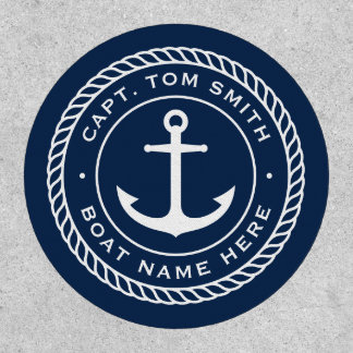 Custom captain and boat name anchor rope border patch