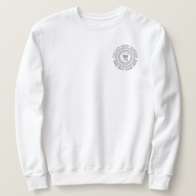 Custom captain and boat name anchor sweatshirt (Design Front)