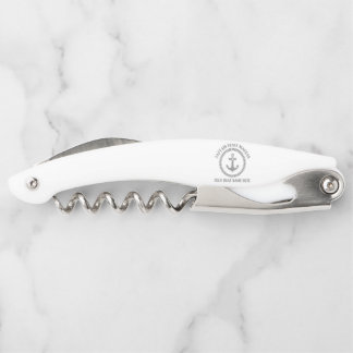 Custom captain and boat name anchor waiter's corkscrew