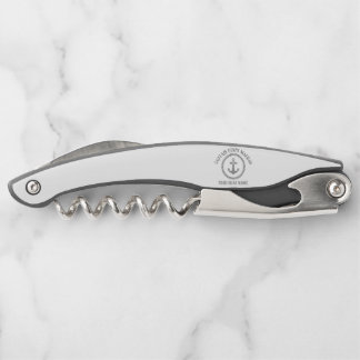 Custom captain and boat name anchor waiter's corkscrew