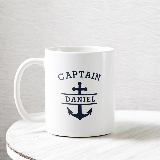 Custom Captain Boat Nautical Anchor Coffee Mug (Creator Uploaded)