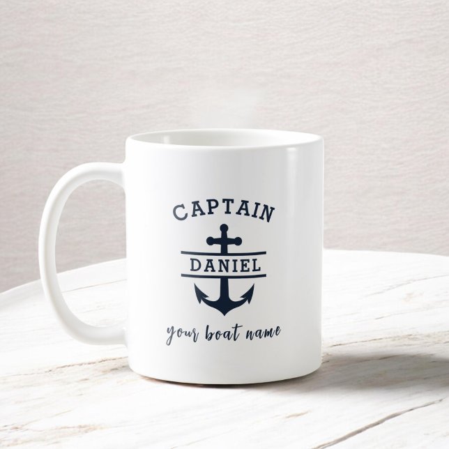 Custom Captain Boat Nautical Anchor Coffee Mug (Creator Uploaded)