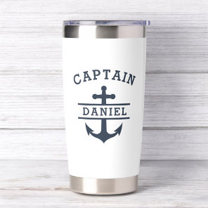 Custom Captain Boat Nautical Anchor Insulated Tumbler