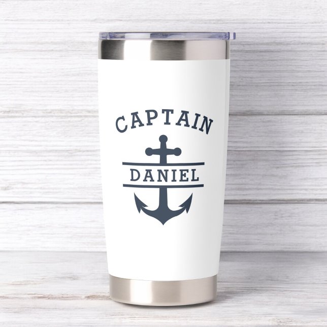 Custom Captain Boat Nautical Anchor Insulated Tumbler (Creator Uploaded)