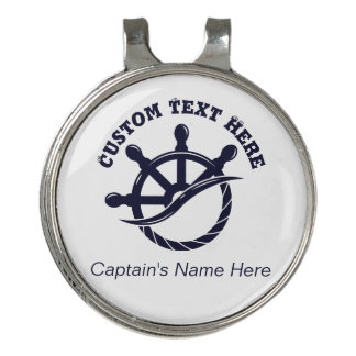 Custom Captain Boat Nautical Gift Golf Hat Clip