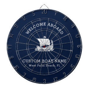 Custom Captain Boat Nautical Ship logo Navy Dart Board