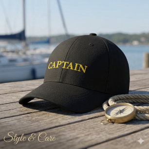 Custom CAPTAIN Embroidered Baseball Cap
