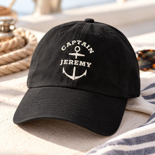 Custom Captain Name Anchor Nautical Boating Family Youth Dad Hat