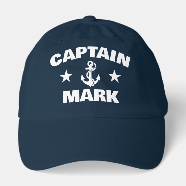 Custom Captain Nautical Dad Boating Gift Hat (Front)