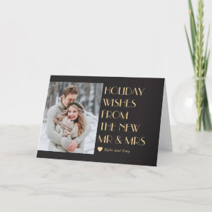 Custom Caption Editable Color Modern Holiday Card