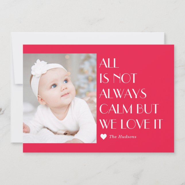 Custom Caption Editable Color Modern Holiday Card (Front)