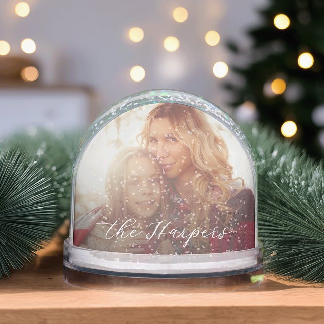 Custom Caption & Year Photo Snow Globe (Creator Uploaded)