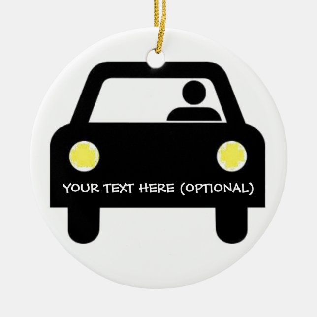Custom Car and Driver Ceramic Ornament (Front)