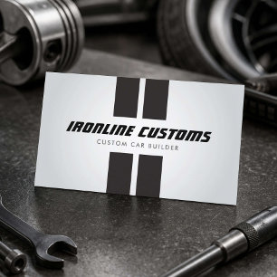 Custom Car Builder Racing Stripes Gray Business Card