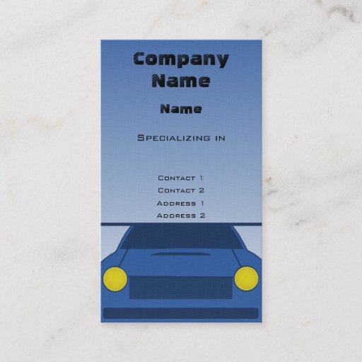 Customizable Custom Car Business Card