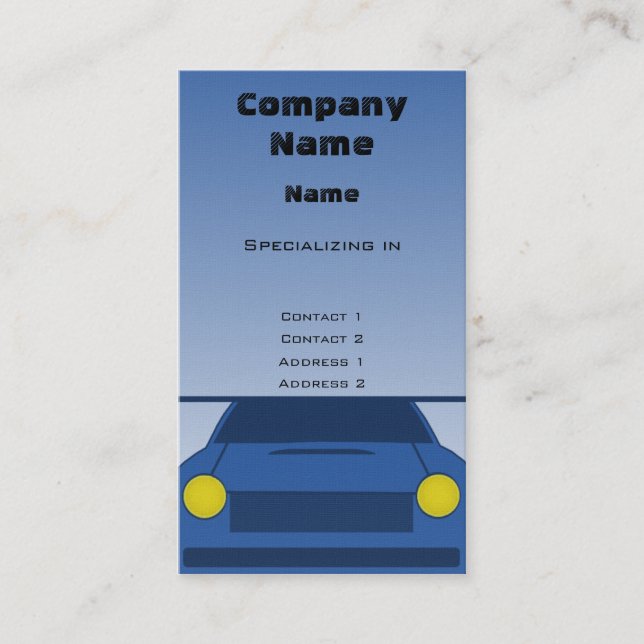 Custom Car Business Card (Front)