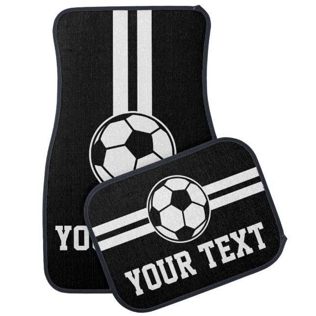 Custom car floor mat set with soccer ball logo (Set)