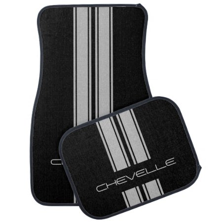 Custom Car Floor Mats - Chevelle Stripes Grey
