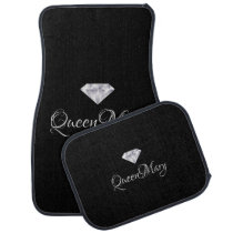 Custom Car Floor Mats - Diamond Queen Name Custom Car Floor Mats - Diamond Queen Name