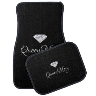Custom Car Floor Mats - Diamond Queen Name