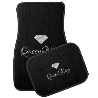 Custom Car Floor Mats - Diamond Queen Name