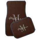 Custom Car Floor Mats - Initial Script Brown Custom Car Floor Mats - Initial Script Brown