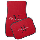 Custom Car Floor Mats - Initial Script Red Custom Car Floor Mats - Initial Script Red