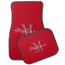 Custom Car Floor Mats - Initial Script Red Custom Car Floor Mats - Initial Script Red