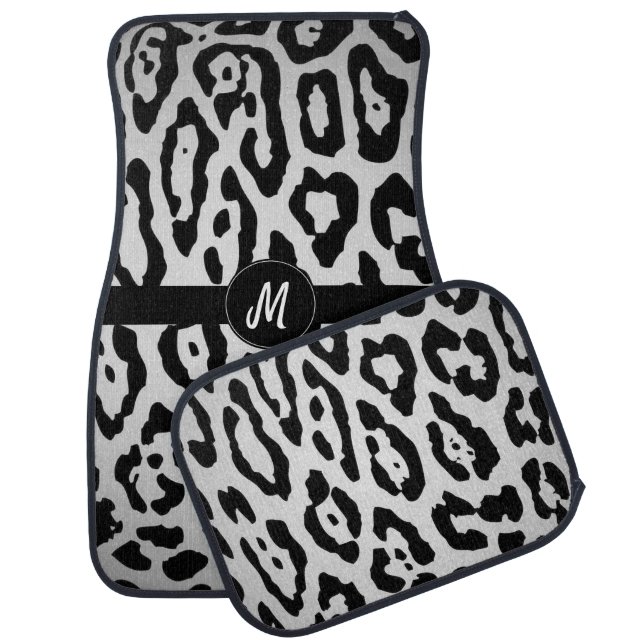 Custom Car Floor Mats - Leopard Initial (Set)