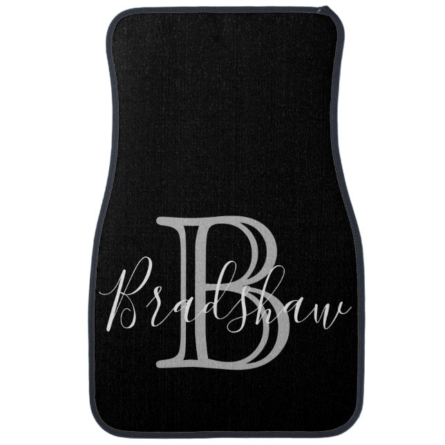 Custom Car Floor Mats Monogram initial Script (Front)