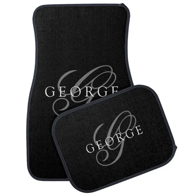 Custom Car Floor Mats Monogram initial Script Zazzle