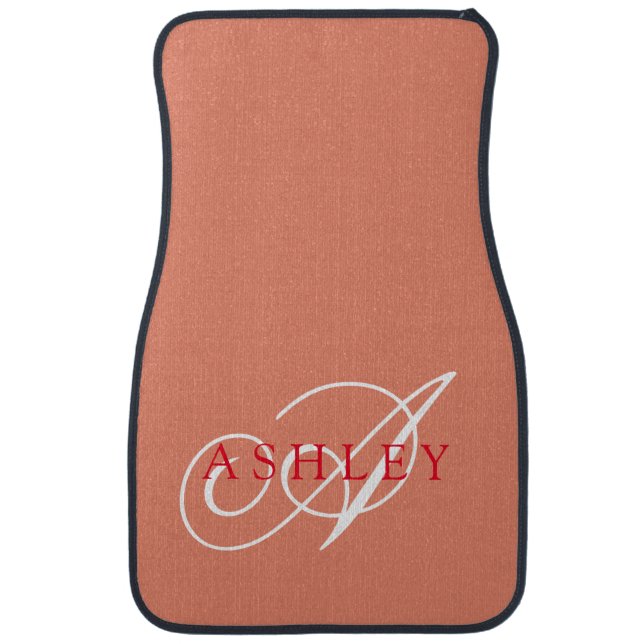 Custom Car Floor Mats Monogram Script (Front)