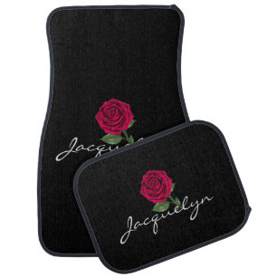Custom Car Floor Mats - Rose Name