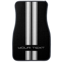 Custom Car Floor Mats - Stripe Type Dark White Custom Car Floor Mats - Stripe Type Dark White