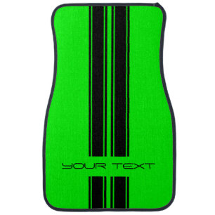 Custom Car Floor Mats - Stripe Type Lime