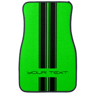 Custom Car Floor Mats - Stripe Type Lime