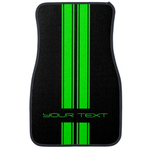 Custom Car Floor Mats _ Stripe Type Lime