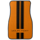 Custom Car Floor Mats - Stripe Type Orange Custom Car Floor Mats - Stripe Type Orange